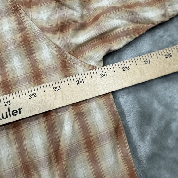 Field & Stream Shirt Mens XL Tan Plaid Short Sleeve Button Outdoor Work Pockets - Picture 5 of 6